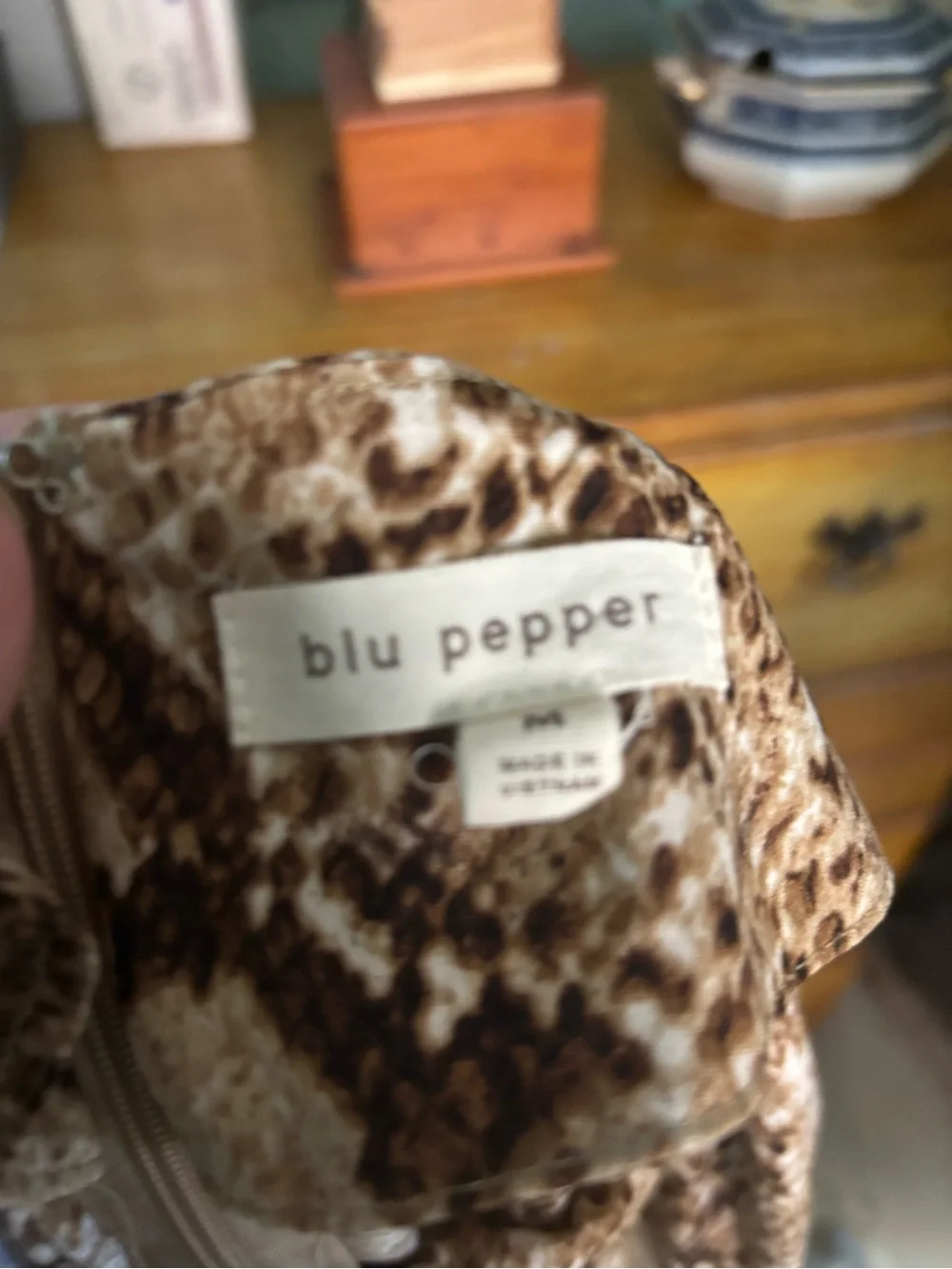 Blu Pepper Brown & Beige Snake-Print Tie-Waist Mini Dress